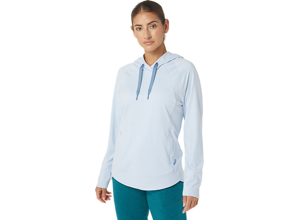 Camiseta Asics Tech Po Feminino Azuis | 7639-AUXHN