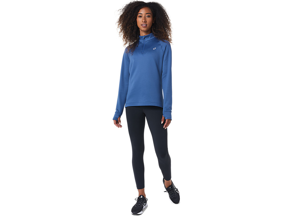 Camiseta Asics Thermopolis 1/4 Zip Feminino Cinzentas Escuro | 5637-DKVZF