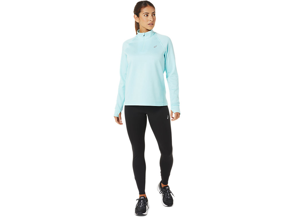 Camiseta Asics Thermopolis 1/4 Zip Feminino Azuis | 9175-XROCF