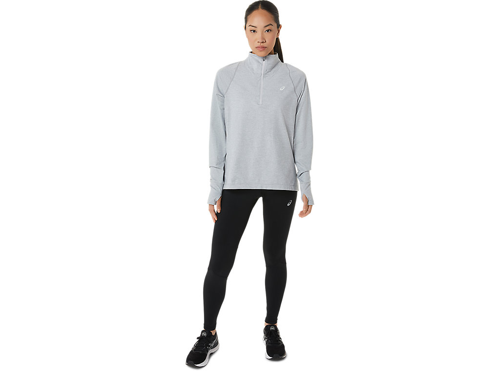 Camiseta Asics Thermopolis Half Zip Feminino Luz Cinzentas | 3971-FNEAZ