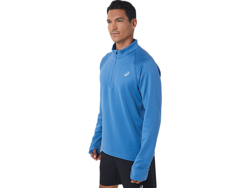 Camiseta Asics Thermopolis Inverno 1/2 Zip Masculino Azuis | 1425-KJTVW