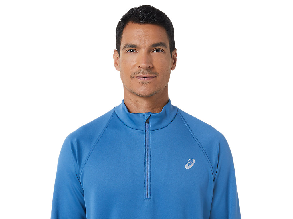 Camiseta Asics Thermopolis Inverno 1/2 Zip Masculino Azuis | 1425-KJTVW