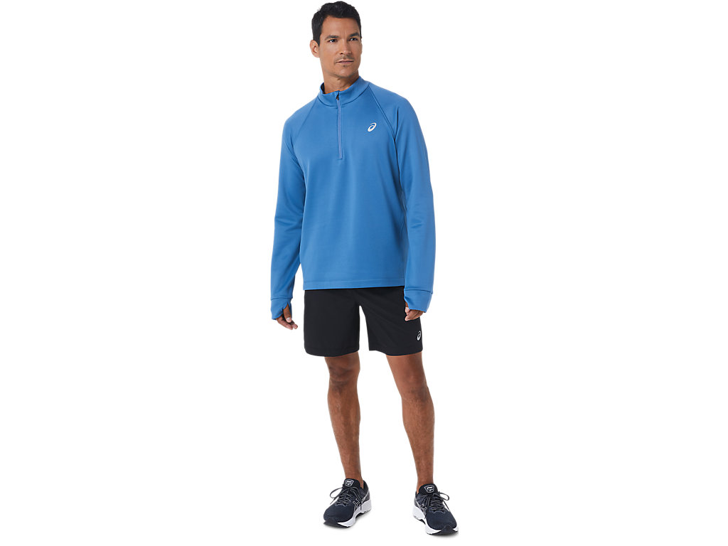 Camiseta Asics Thermopolis Inverno 1/2 Zip Masculino Azuis | 1425-KJTVW