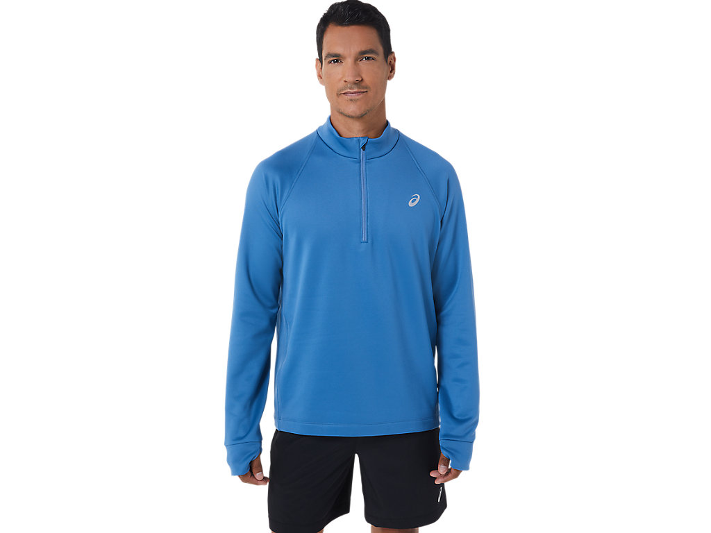 Camiseta Asics Thermopolis Inverno 1/2 Zip Masculino Azuis | 1425-KJTVW