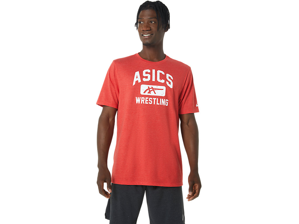 Camiseta Asics Unisex Wrestling Gráficas Tee Masculino Vermelhas | 0289-CPOFE