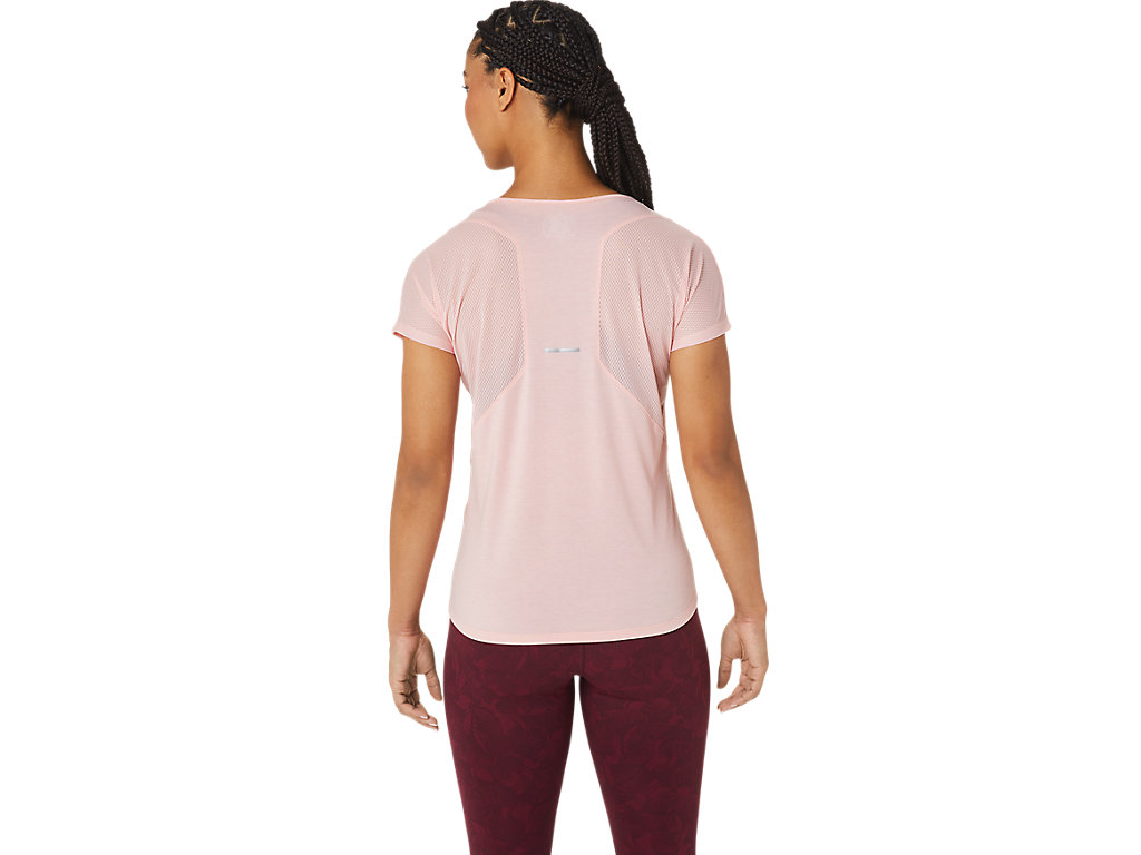 Camiseta Asics V-Neck Sleeve Feminino Rosa | 0718-YCMSD