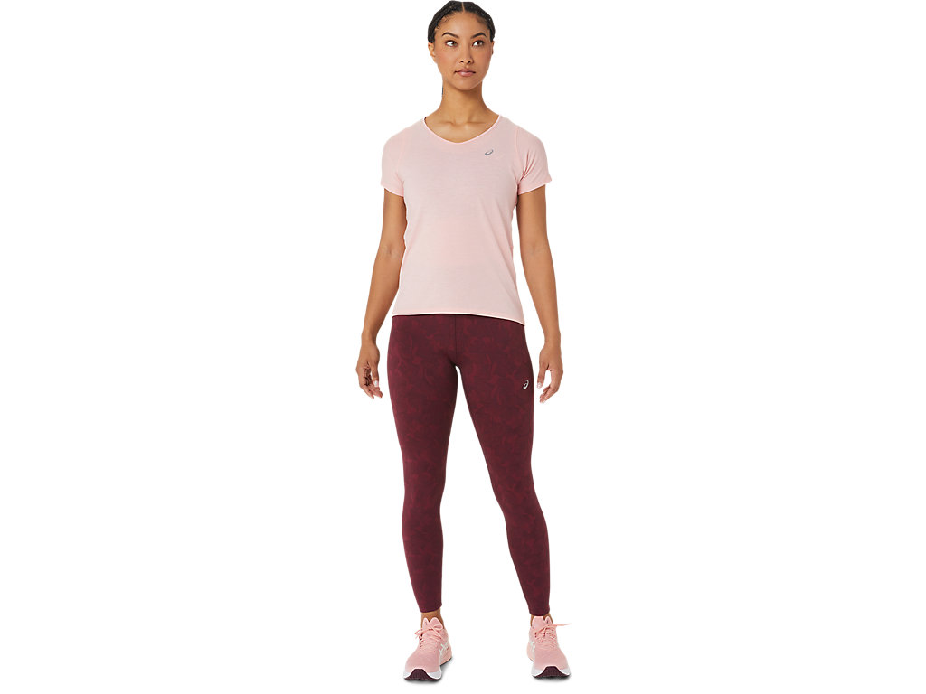 Camiseta Asics V-Neck Sleeve Feminino Rosa | 0718-YCMSD