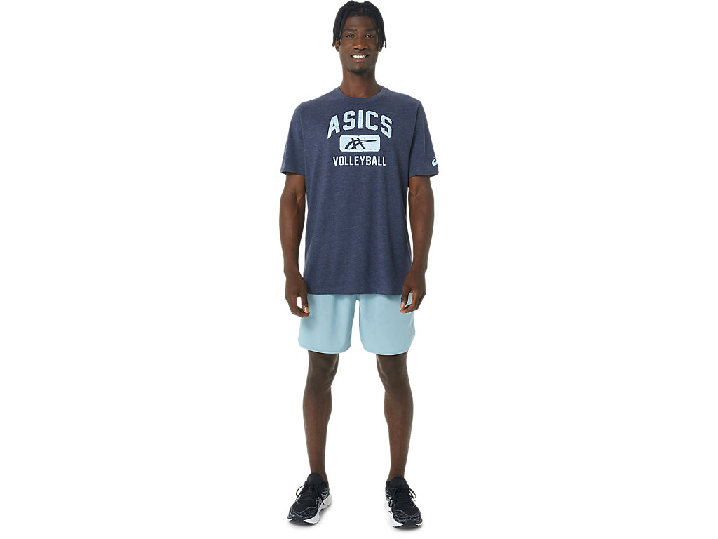 Camiseta Asics Volleyball Gráficas Tee Feminino Azul Marinho | 3984-ZUCWI