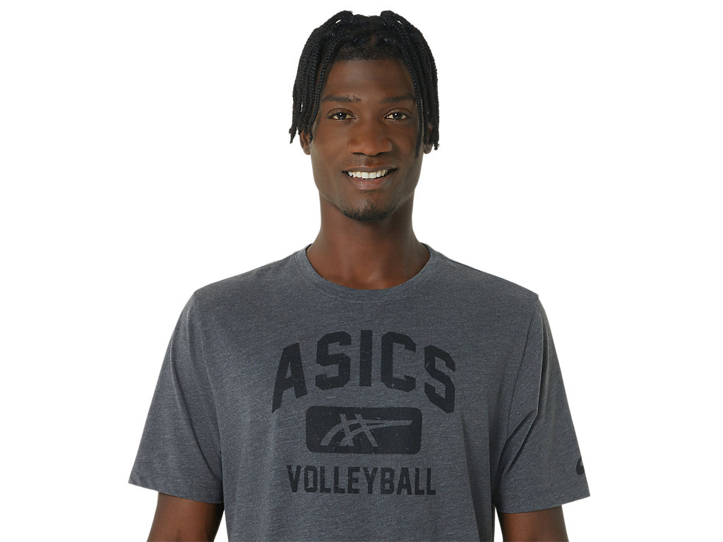 Camiseta Asics Volleyball Gráficas Tee Masculino Cinzentas Escuro | 4850-DZQRW