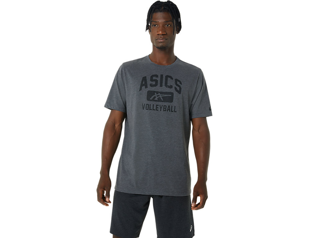 Camiseta Asics Volleyball Gráficas Tee Masculino Cinzentas Escuro | 4850-DZQRW