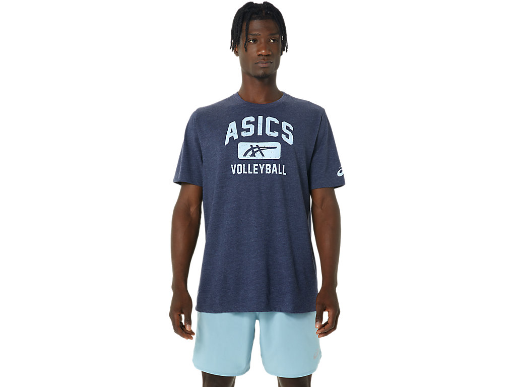 Camiseta Asics Volleyball Gráficas Tee Masculino Azul Marinho | 4890-QJGHT