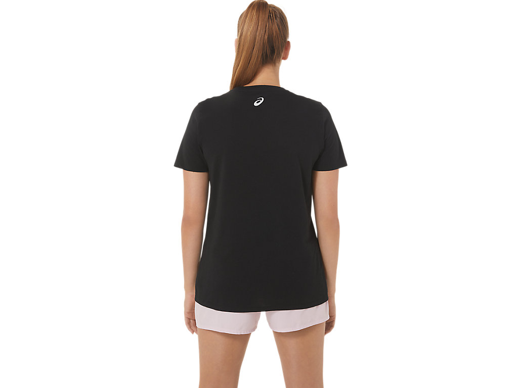 Camiseta Asics W Hibiscus Slogan Crew Feminino Pretas | 2704-JPLOM