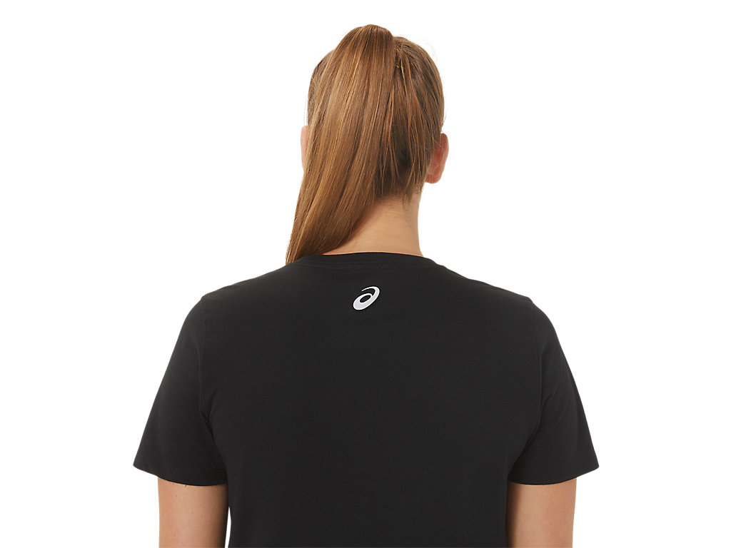 Camiseta Asics W Hibiscus Slogan Crew Feminino Pretas | 2704-JPLOM