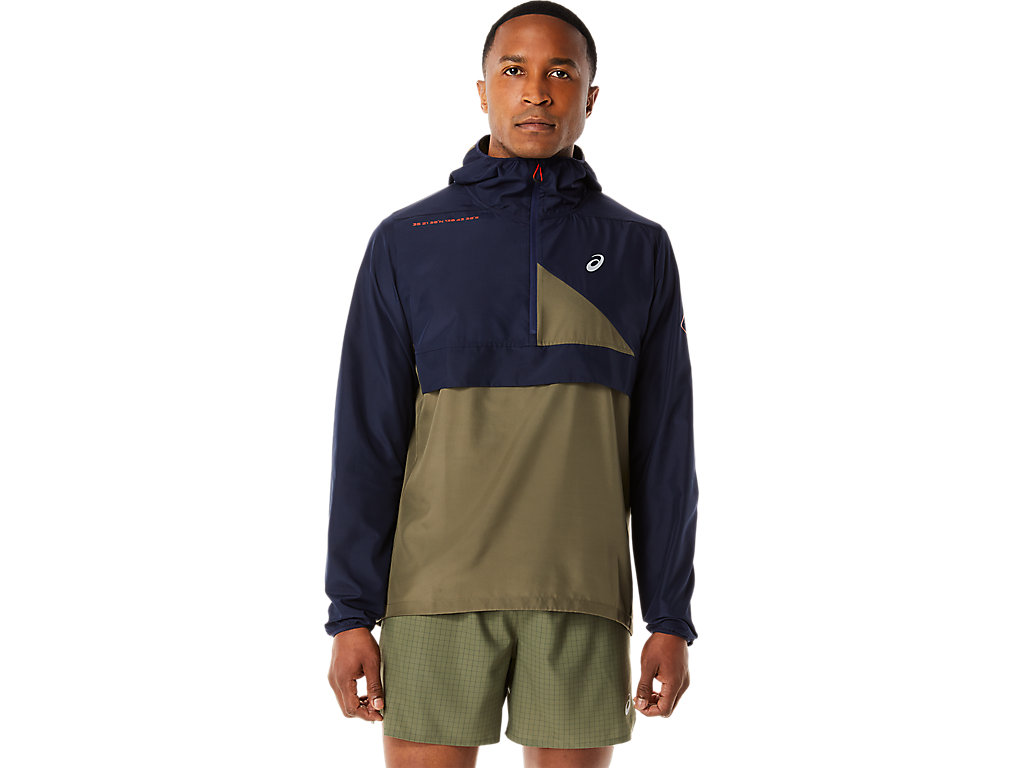 Casaco Asics Fujitrail Anorak Masculino Verdes | 8247-OKSAE