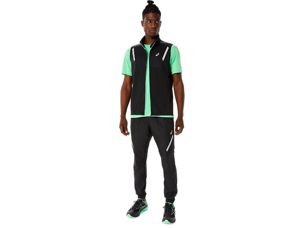 Casaco Asics Lite-Show Vest Masculino Pretas Pretas | 0386-XRBZF