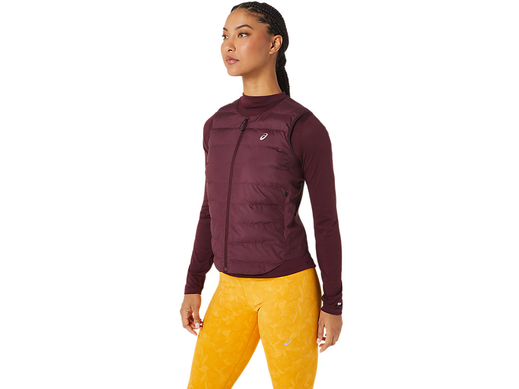 Casaco Asics Runkoyo Acolchoado Vest Feminino Bordeaux | 0456-YWSHG