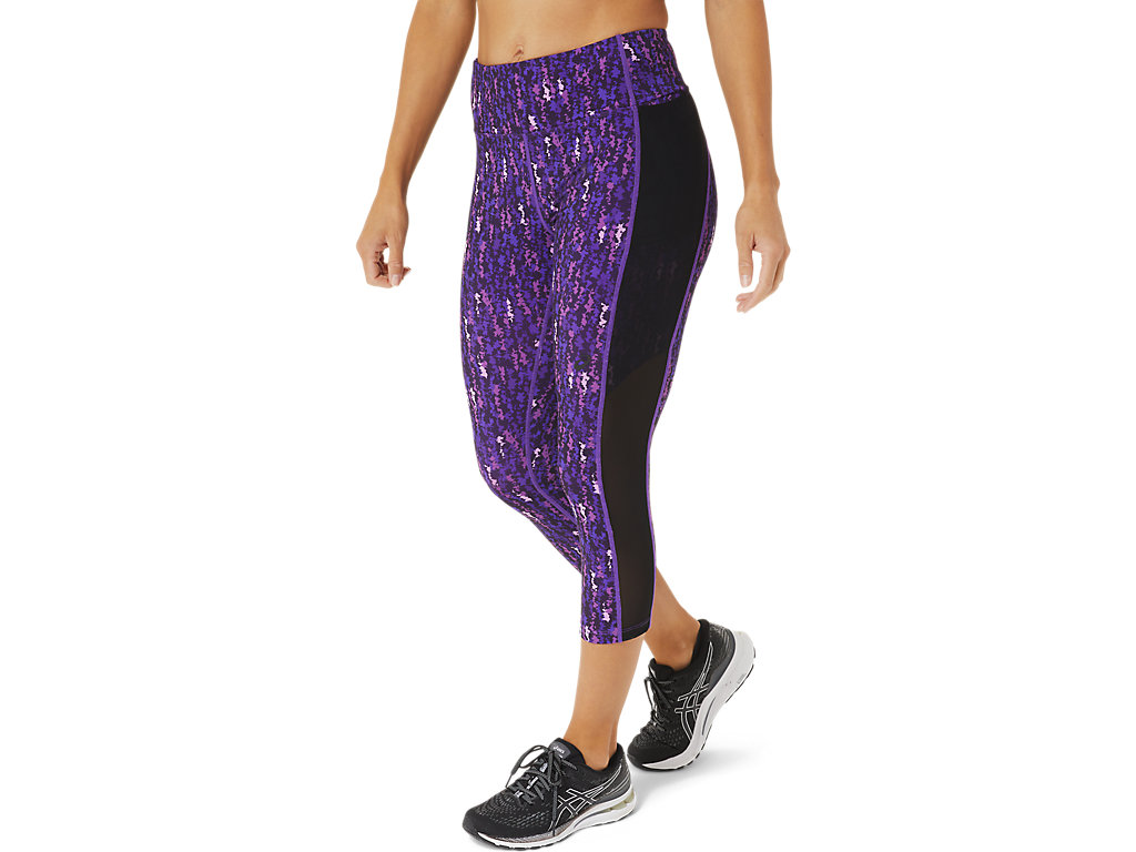 Leggings Asics Kate Pocket Capri Feminino Roxo Pretas | 7352-XQFKD