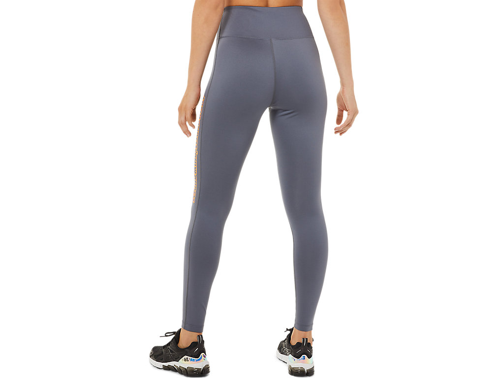 Leggings Asics Logo Gráficas Feminino Cinzentas Escuro | 9013-BJAPY