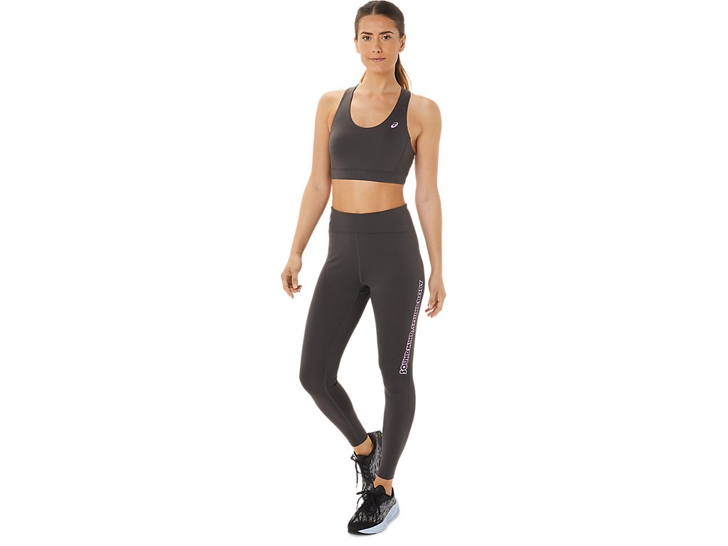 Leggings Asics Logo Gráficas Feminino Obsidiana Cinzentas | 7254-DPFYB