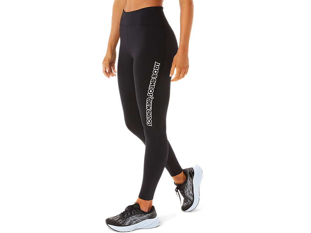 Leggings Asics Logo Gráficas Feminino Pretas Cinzentas | 1809-ZLROB