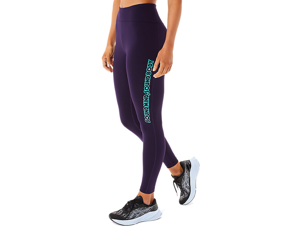 Leggings Asics Logo Gráficas Feminino Roxo Escuro | 4867-BEHNF