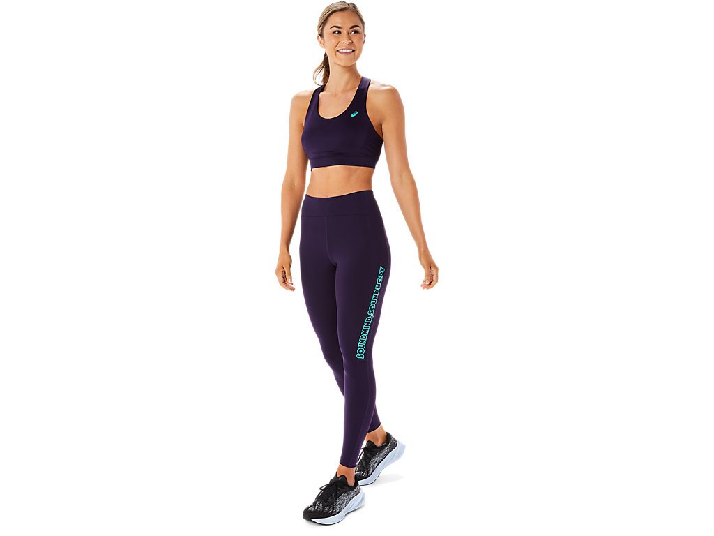 Leggings Asics Logo Gráficas Feminino Roxo Escuro | 4867-BEHNF