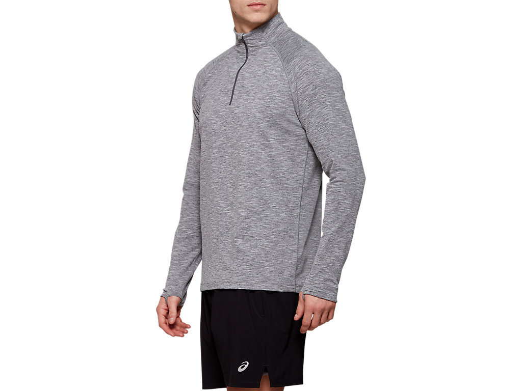 Moletom Com Capuz Asics Dorai Quarter Zip Masculino Cinzentas Escuro | 5389-JFLUH