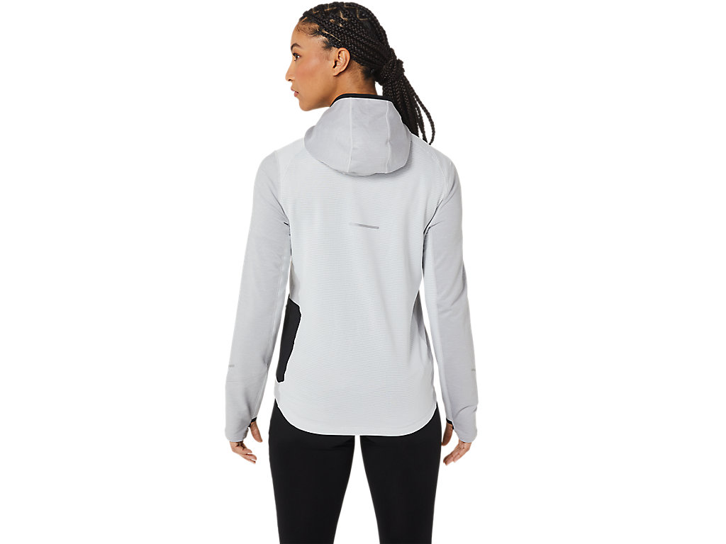 Moletom Com Capuz Asics Inverno Run Long Sleeve Feminino Cinzentas Pretas | 9315-JPFBS