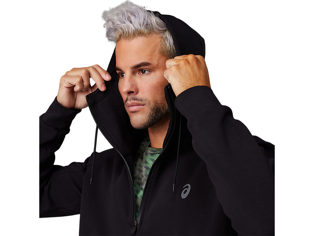 Moletom Com Capuz Asics Mobility Knit Full Zip Masculino Pretas | 7043-LHPIF