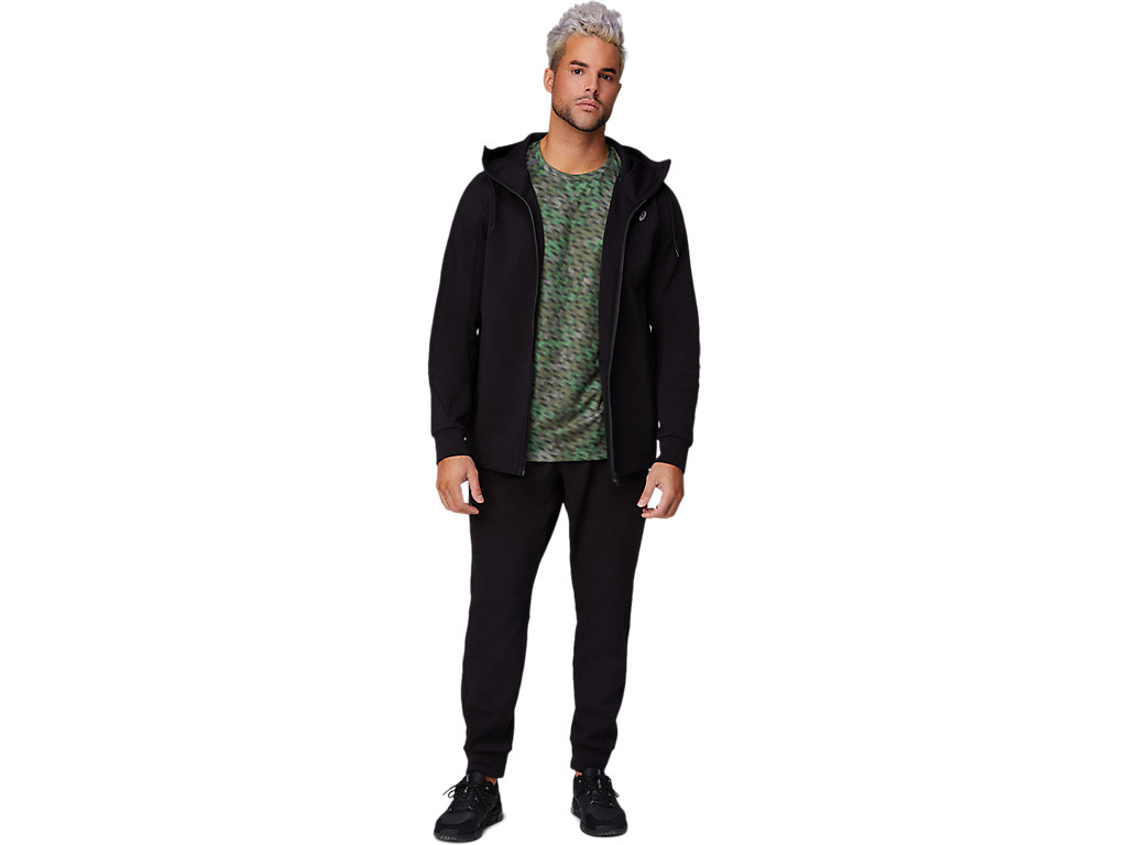 Moletom Com Capuz Asics Mobility Knit Full Zip Masculino Pretas | 7043-LHPIF