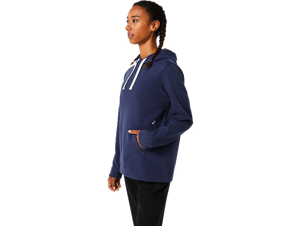 Moletom Com Capuz Asics Pullover Feminino Azul Marinho | 7986-USHCW