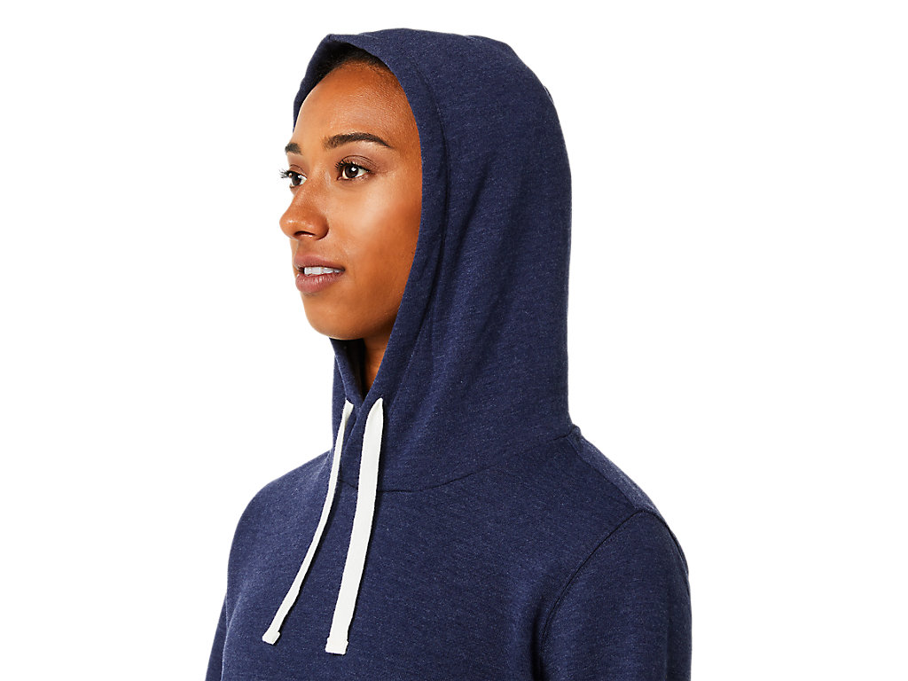 Moletom Com Capuz Asics Pullover Feminino Azul Marinho | 7986-USHCW