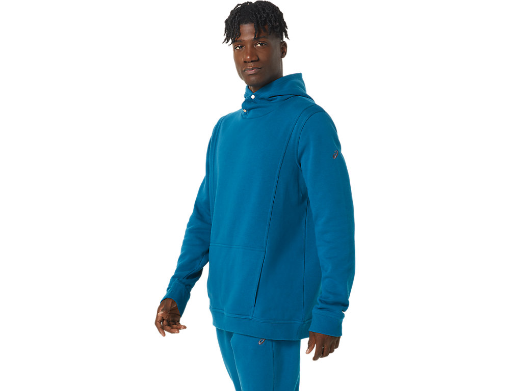 Moletom Com Capuz Asics Sunday Fleece Masculino Turquesa Escuro | 2936-VLAMH