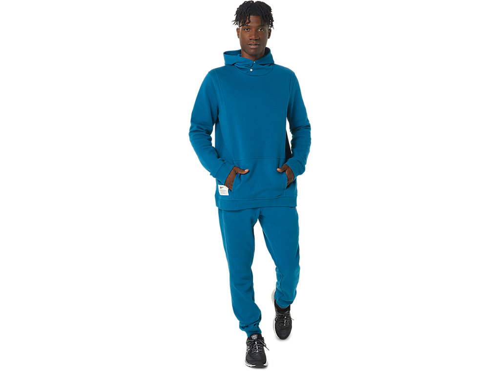 Moletom Com Capuz Asics Sunday Fleece Masculino Turquesa Escuro | 2936-VLAMH