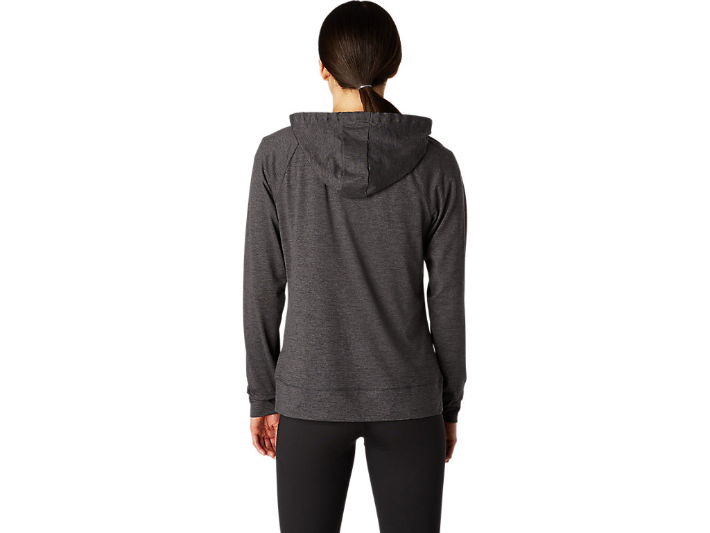 Moletom Com Capuz Asics Tech Full Zip Feminino Cinzentas Escuro | 0746-PBVGC