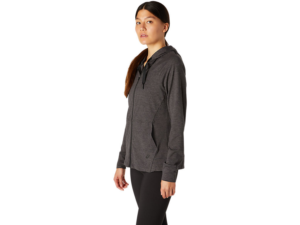 Moletom Com Capuz Asics Tech Full Zip Feminino Cinzentas Escuro | 0746-PBVGC