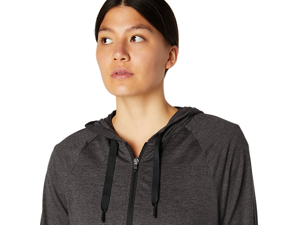 Moletom Com Capuz Asics Tech Full Zip Feminino Cinzentas Escuro | 0746-PBVGC