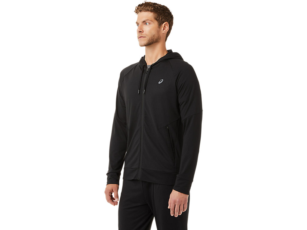 Moletom Com Capuz Asics Tech Full Zip Masculino Pretas | 1496-FHDOJ