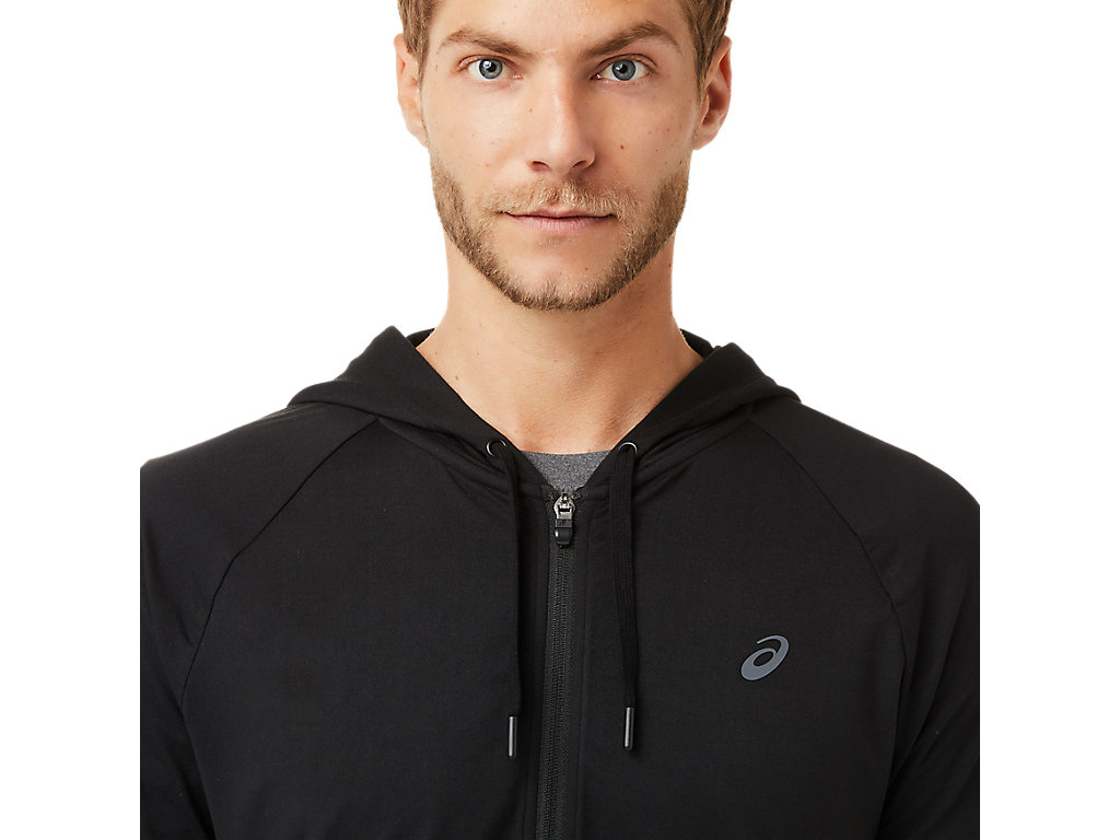 Moletom Com Capuz Asics Tech Full Zip Masculino Pretas | 1496-FHDOJ