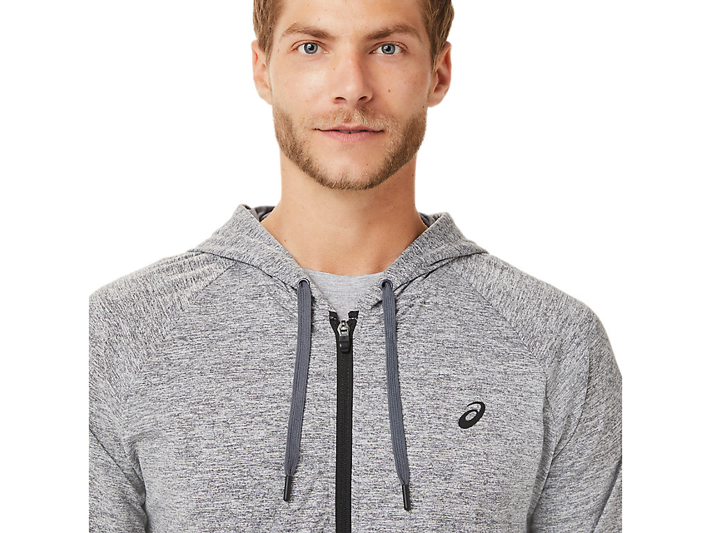 Moletom Com Capuz Asics Tech Full Zip Masculino Cinzentas | 1893-QCHPD