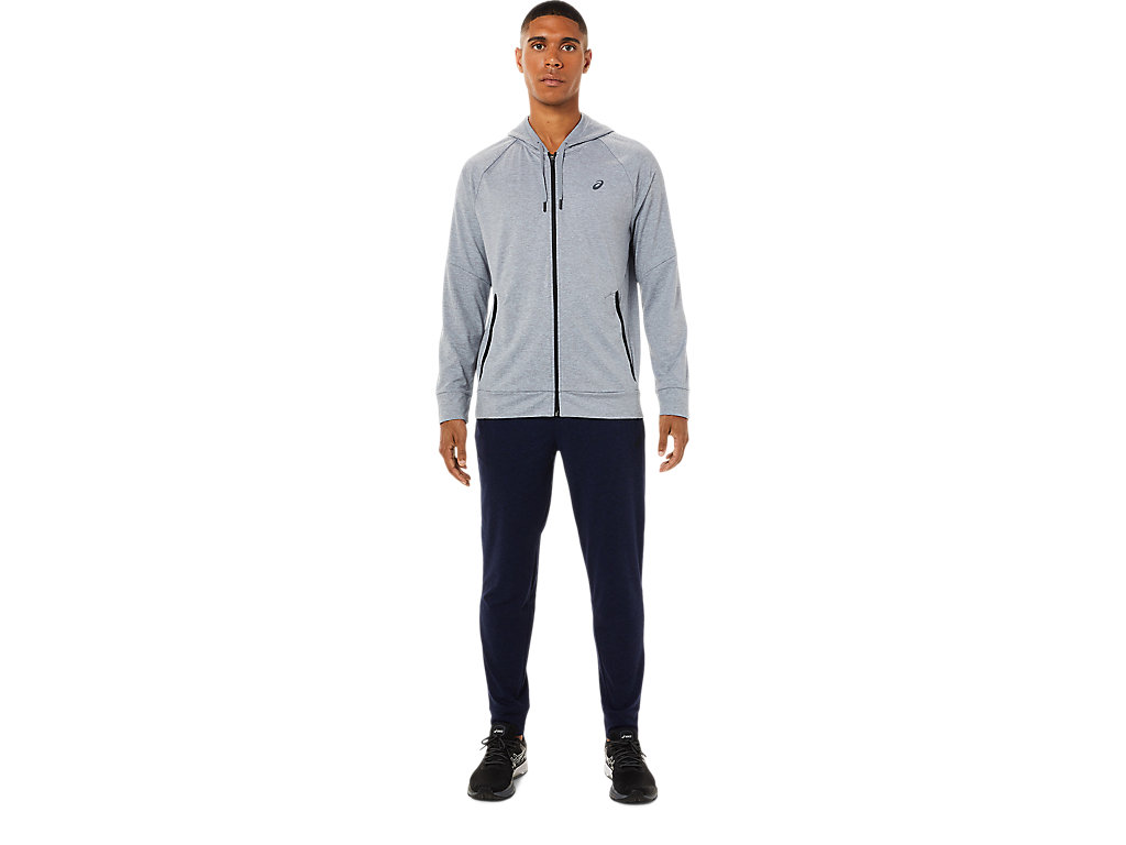 Moletom Com Capuz Asics Tech Full Zip Masculino Cinzentas Escuro | 4036-GWZSA