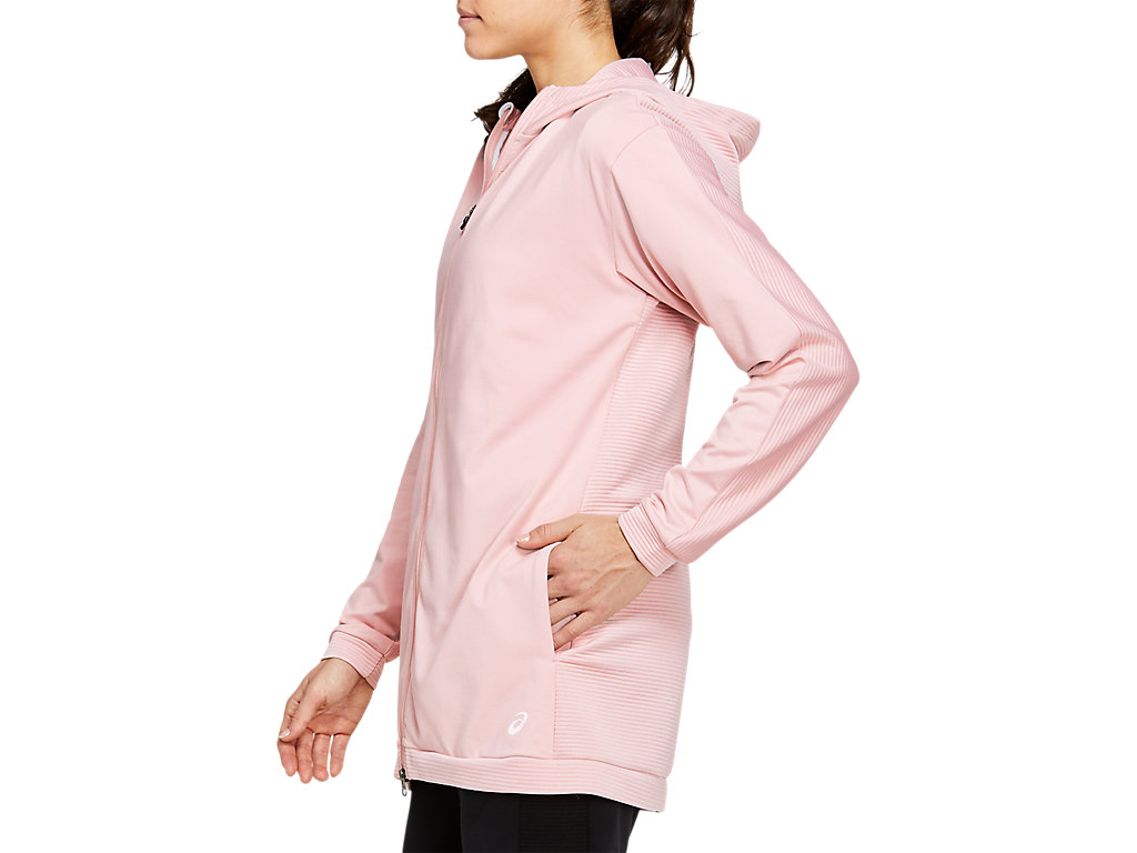 Moletom Com Capuz Asics Thermopolis Fleece Full-Zip Feminino Coral | 7510-ANPFB