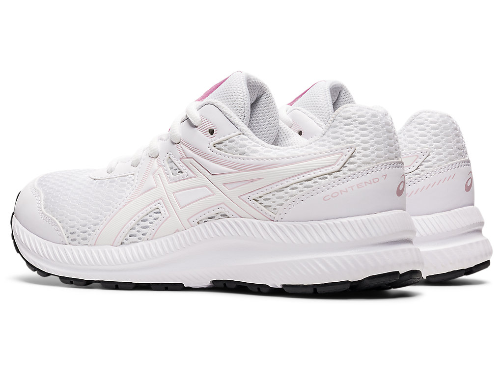 Running Shoes Asics Contend 7 Grade School Criança Branco Rosa | 0685-OABFE