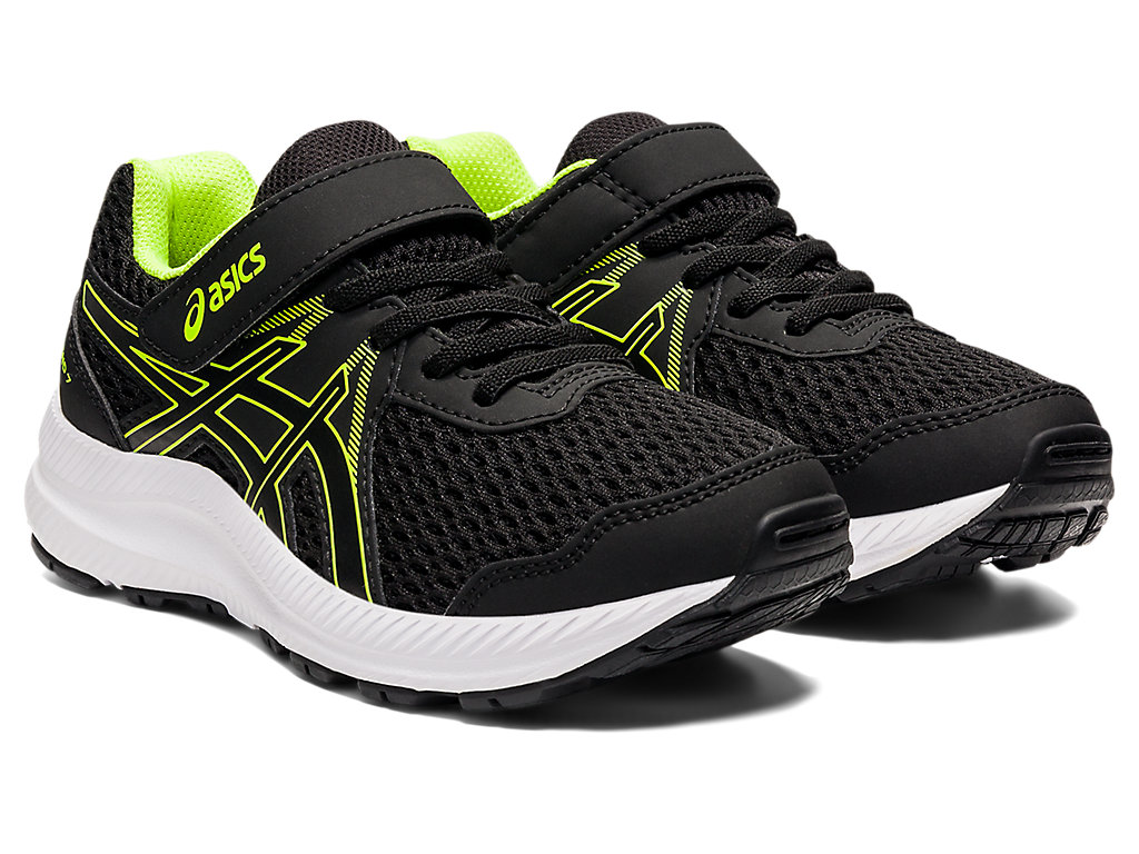 Running Shoes Asics Contend 7 Pre-School Criança Pretas Verdes | 7280-TCOBZ