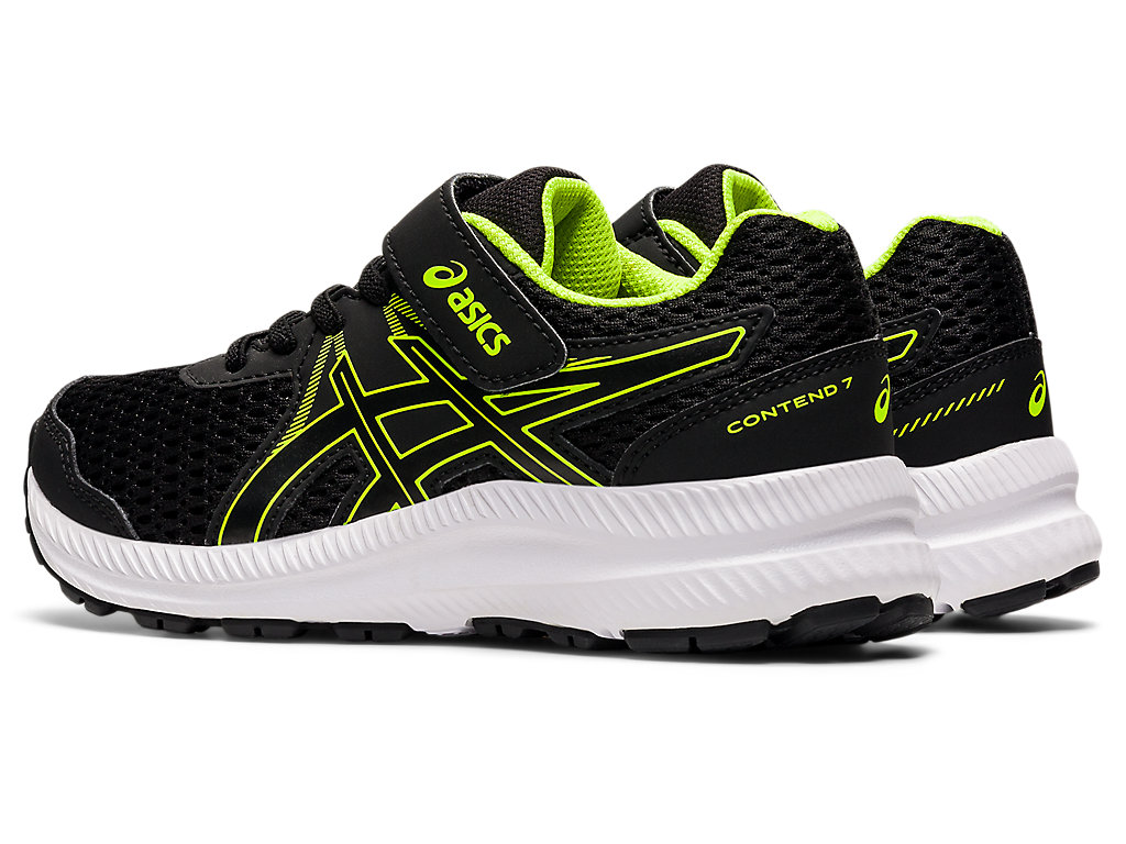 Running Shoes Asics Contend 7 Pre-School Criança Pretas Verdes | 7280-TCOBZ