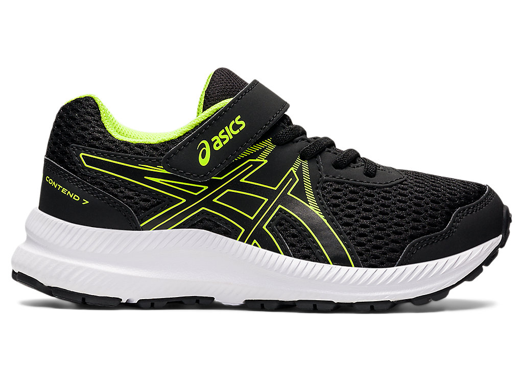 Running Shoes Asics Contend 7 Pre-School Criança Pretas Verdes | 7280-TCOBZ