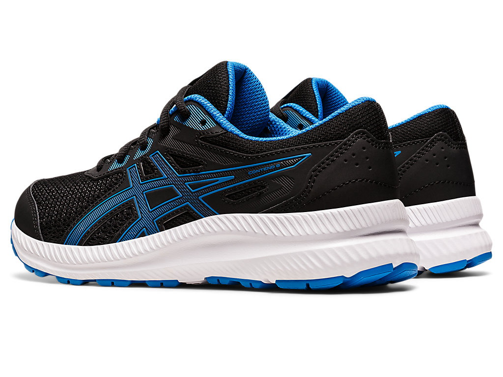 Running Shoes Asics Contend 8 Grade School Criança Pretas Azuis | 6241-ZURTA