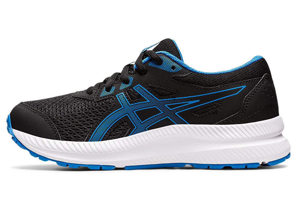 Running Shoes Asics Contend 8 Grade School Criança Pretas Azuis | 6241-ZURTA