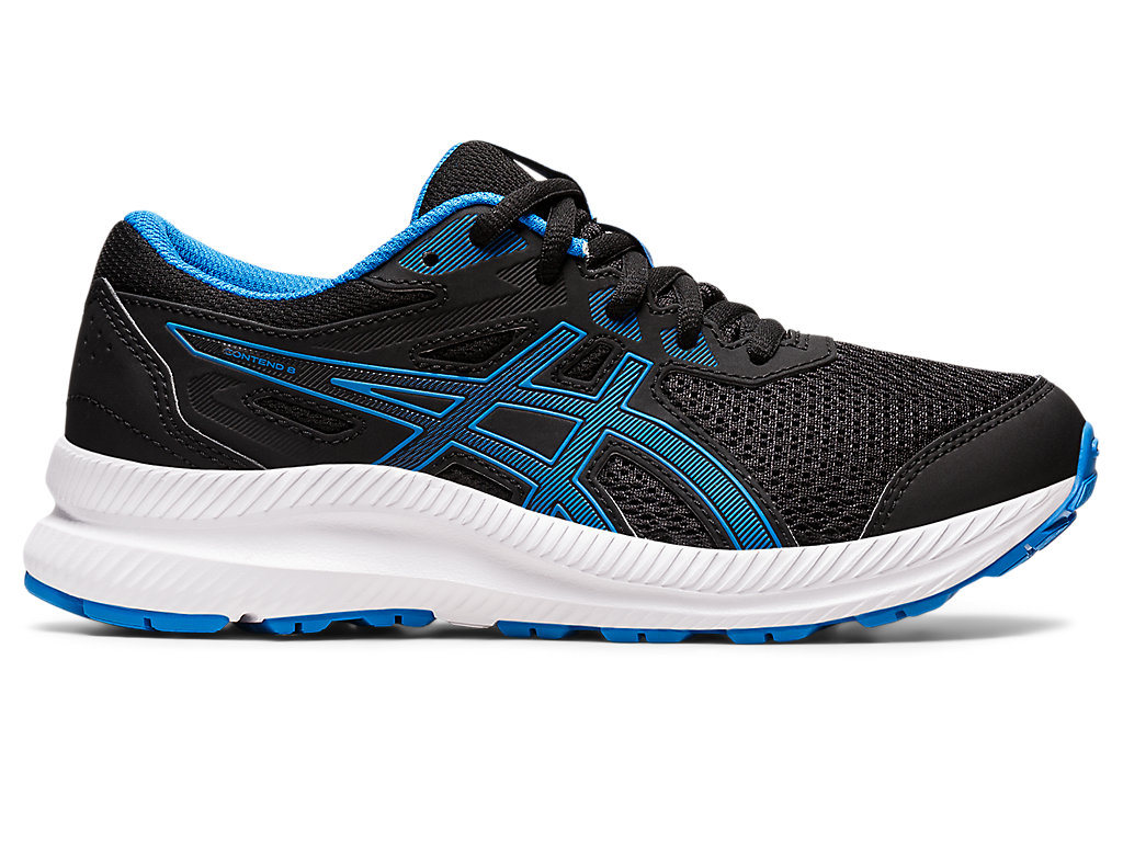 Running Shoes Asics Contend 8 Grade School Criança Pretas Azuis | 6241-ZURTA