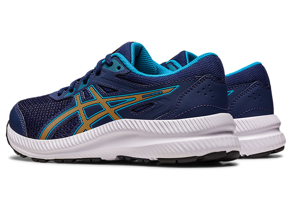 Running Shoes Asics Contend 8 Grade School Criança Azul Anil Azuis Laranja Coral | 6975-MKHSJ